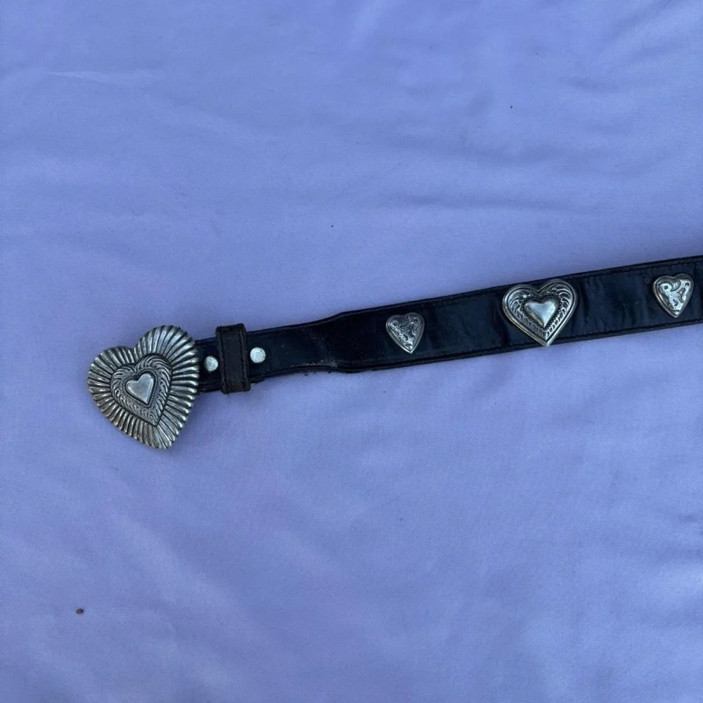 leather heart studded belt